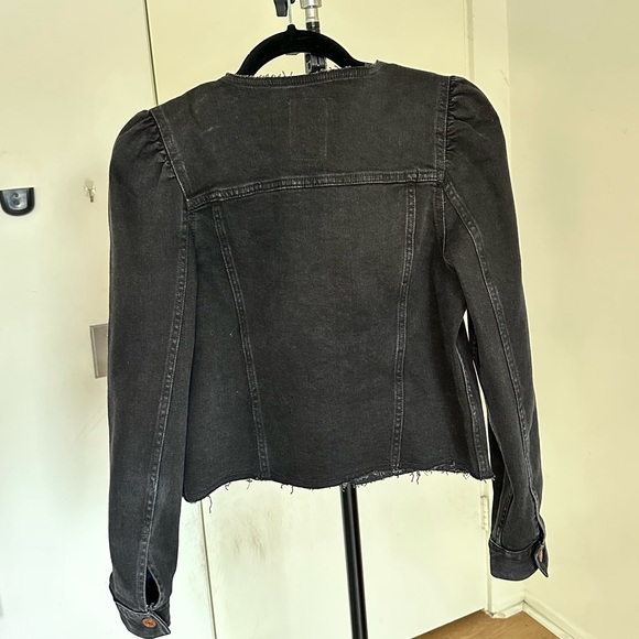 GAP Women's Collarless Black Denim Jacket - Picture 4 of 4
